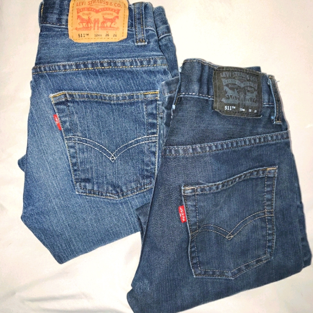 2 pair of boys size 12, 511 Levi's Jeans.